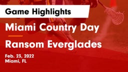 Miami Country Day  vs Ransom Everglades  Game Highlights - Feb. 23, 2022