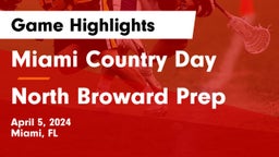 Miami Country Day  vs North Broward Prep  Game Highlights - April 5, 2024