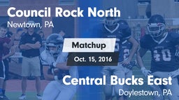 Matchup: Council Rock North vs. Central Bucks East  2016
