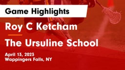 Roy C Ketcham vs The Ursuline School Game Highlights - April 13, 2023