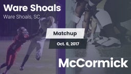 Matchup: Ware Shoals vs. McCormick  2017