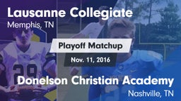 Matchup: Lausanne Collegiate vs. Donelson Christian Academy  2016