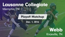 Matchup: Lausanne Collegiate vs. Webb  2016