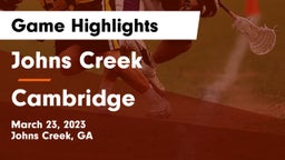 Johns Creek  vs Cambridge  Game Highlights - March 23, 2023