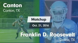 Matchup: Canton vs. Franklin D. Roosevelt  2016