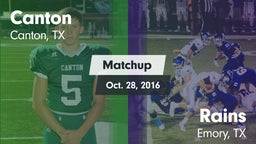Matchup: Canton vs. Rains  2016