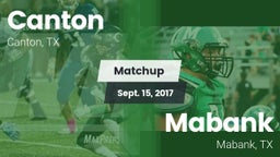 Matchup: Canton vs. Mabank  2017