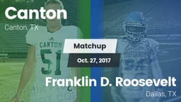 Matchup: Canton vs. Franklin D. Roosevelt  2017