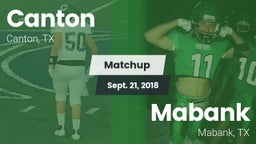 Matchup: Canton vs. Mabank  2018
