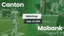 Matchup: Canton vs. Mabank  2019