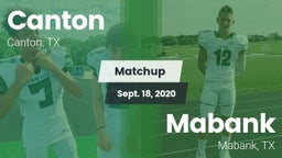 Matchup: Canton vs. Mabank  2020