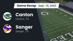 Recap: Canton  vs. Sanger  2020