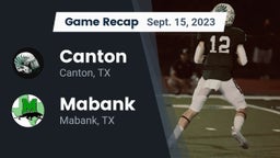 Recap: Canton  vs. Mabank  2023