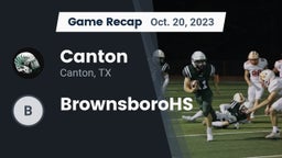 Recap: Canton  vs. BrownsboroHS 2023