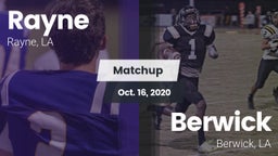 Matchup: Rayne vs. Berwick  2020