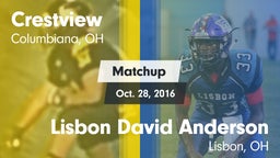Matchup: Crestview vs. Lisbon David Anderson  2016