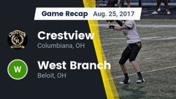 Recap: Crestview  vs. West Branch  2017