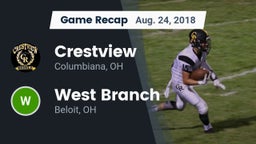 Recap: Crestview  vs. West Branch  2018