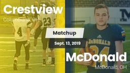Matchup: Crestview vs. McDonald  2019