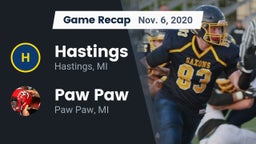 Recap: Hastings  vs. Paw Paw  2020