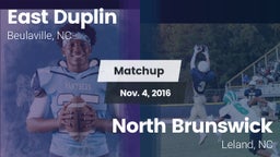 Matchup: East Duplin vs. North Brunswick  2016