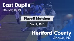 Matchup: East Duplin vs. Hertford County  2016