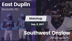 Matchup: East Duplin vs. Southwest Onslow  2017