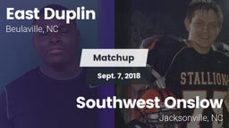 Matchup: East Duplin vs. Southwest Onslow  2018