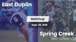 Matchup: East Duplin vs. Spring Creek  2018