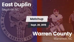 Matchup: East Duplin vs. Warren County  2019
