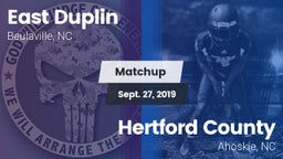 Matchup: East Duplin vs. Hertford County  2019