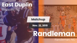 Matchup: East Duplin vs. Randleman  2019