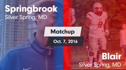 Matchup: Springbrook vs. Blair  2016