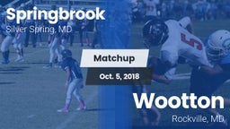 Matchup: Springbrook vs. Wootton  2018