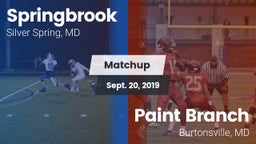 Matchup: Springbrook vs. Paint Branch  2019