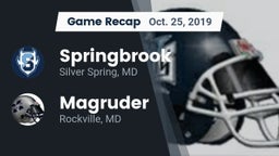 Recap: Springbrook  vs. Magruder  2019