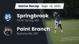 Recap: Springbrook  vs. Paint Branch  2022