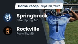 Recap: Springbrook  vs. Rockville  2022