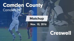 Matchup: Camden County vs. Creswell 2016