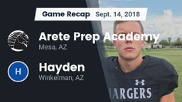 Recap: Arete Prep Academy vs. Hayden  2018
