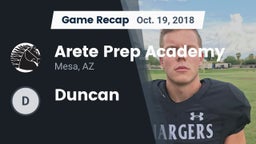 Recap: Arete Prep Academy vs. Duncan 2018