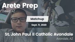 Matchup: Arete Prep vs. St. John Paul II Catholic Avondale 2020