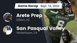 Recap: Arete Prep vs. San Pasqual Valley  2022
