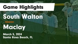 South Walton  vs Maclay  Game Highlights - March 5, 2024