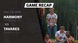 Recap: Harmony  vs. Tavares  2016