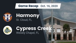 Recap: Harmony  vs. Cypress Creek  2020