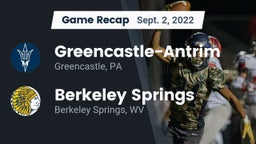 Recap: Greencastle-Antrim  vs. Berkeley Springs  2022