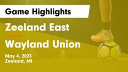 Zeeland East  vs Wayland Union  Game Highlights - May 4, 2023