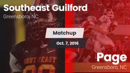 Matchup: Southeast Guilford vs. Page  2016