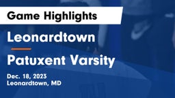 Leonardtown  vs Patuxent Varsity Game Highlights - Dec. 18, 2023